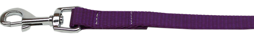 Plain Nylon Pet Leash 1in by 4ft Purple